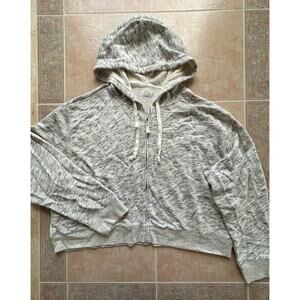 J.Crew Vintage cotton terry cropped hoodie in‎ speckle Size 2XL